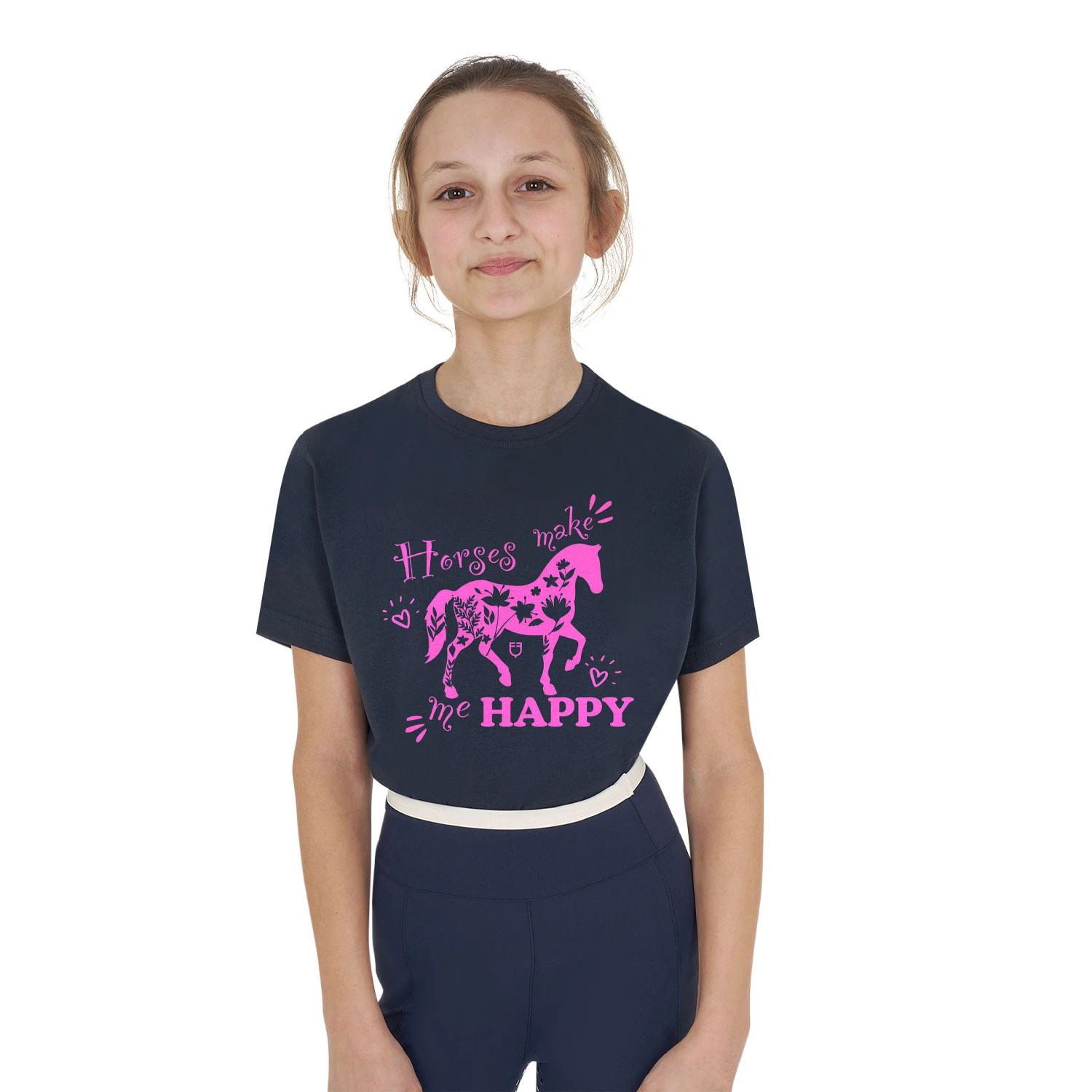 Mädchenpferd macht mich glücklich Baumwoll-T-Shirt