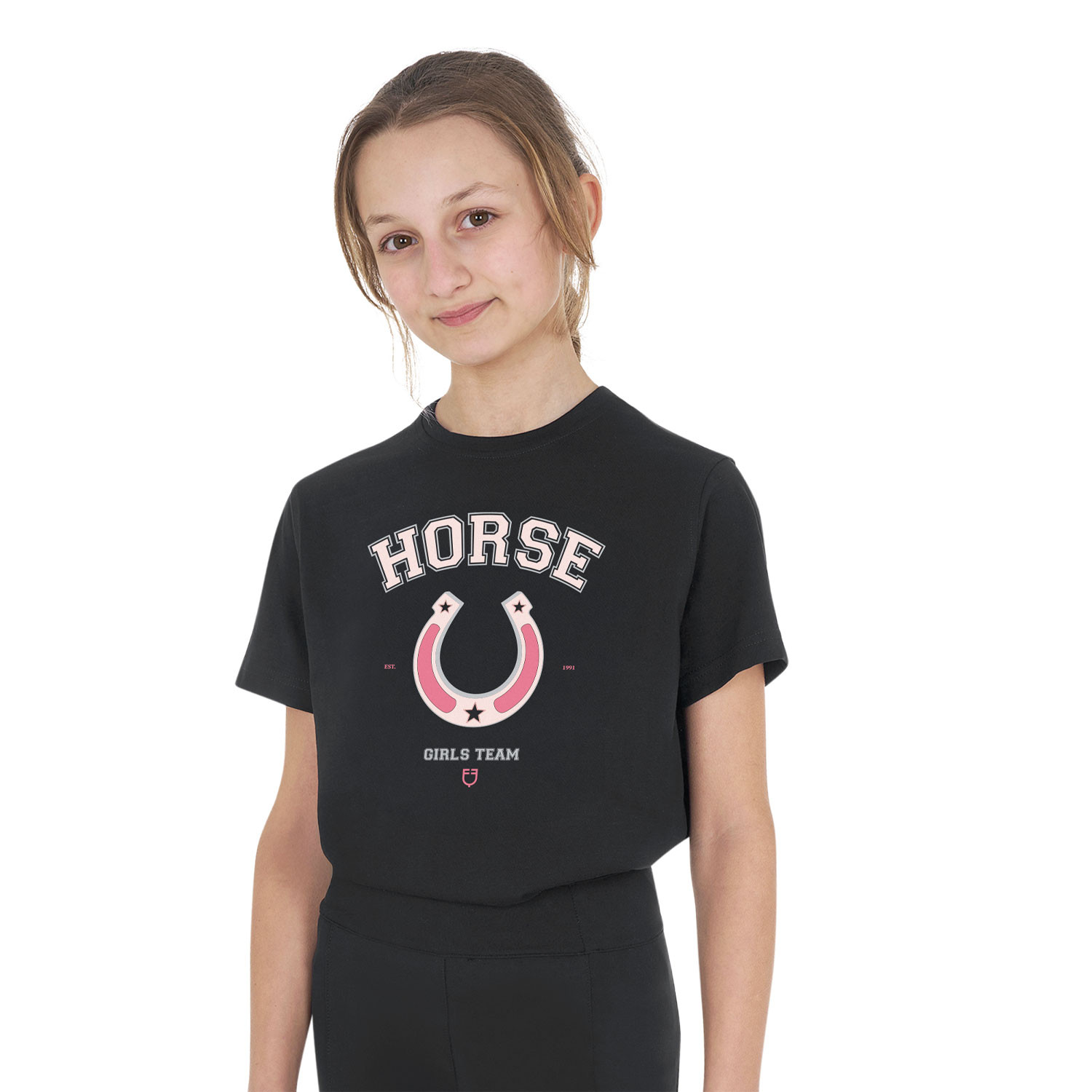 Dívčí bavlněné tričko Equestro Horse Team