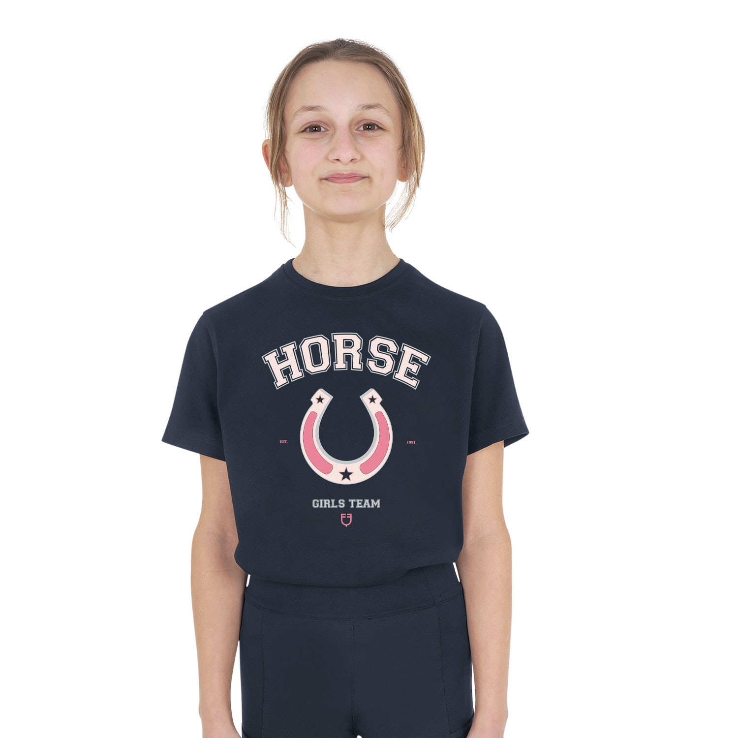 Dívčí bavlněné tričko Equestro Horse Team