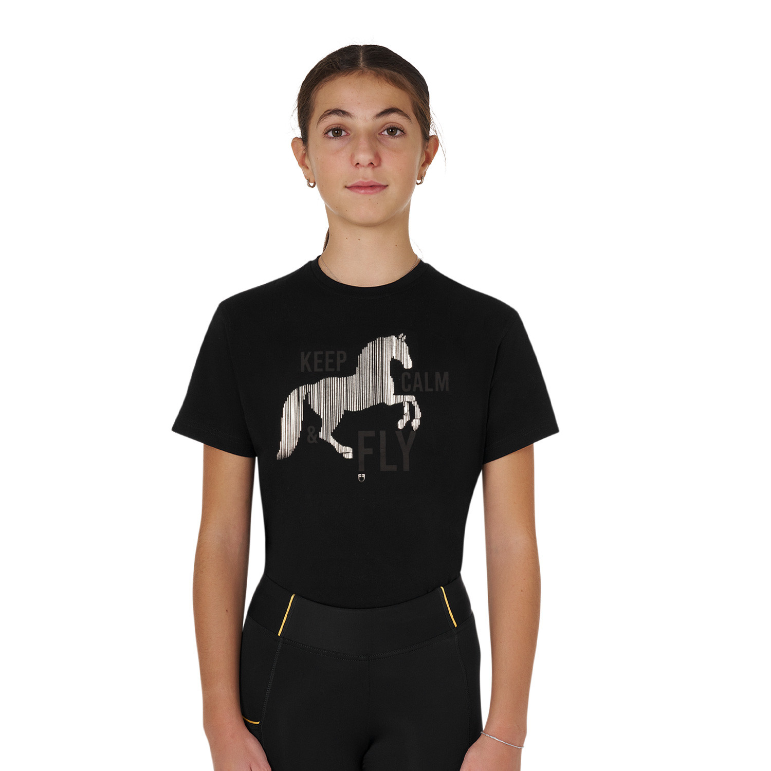 Girls' Keep Calm & Fly cotton T-shirt
