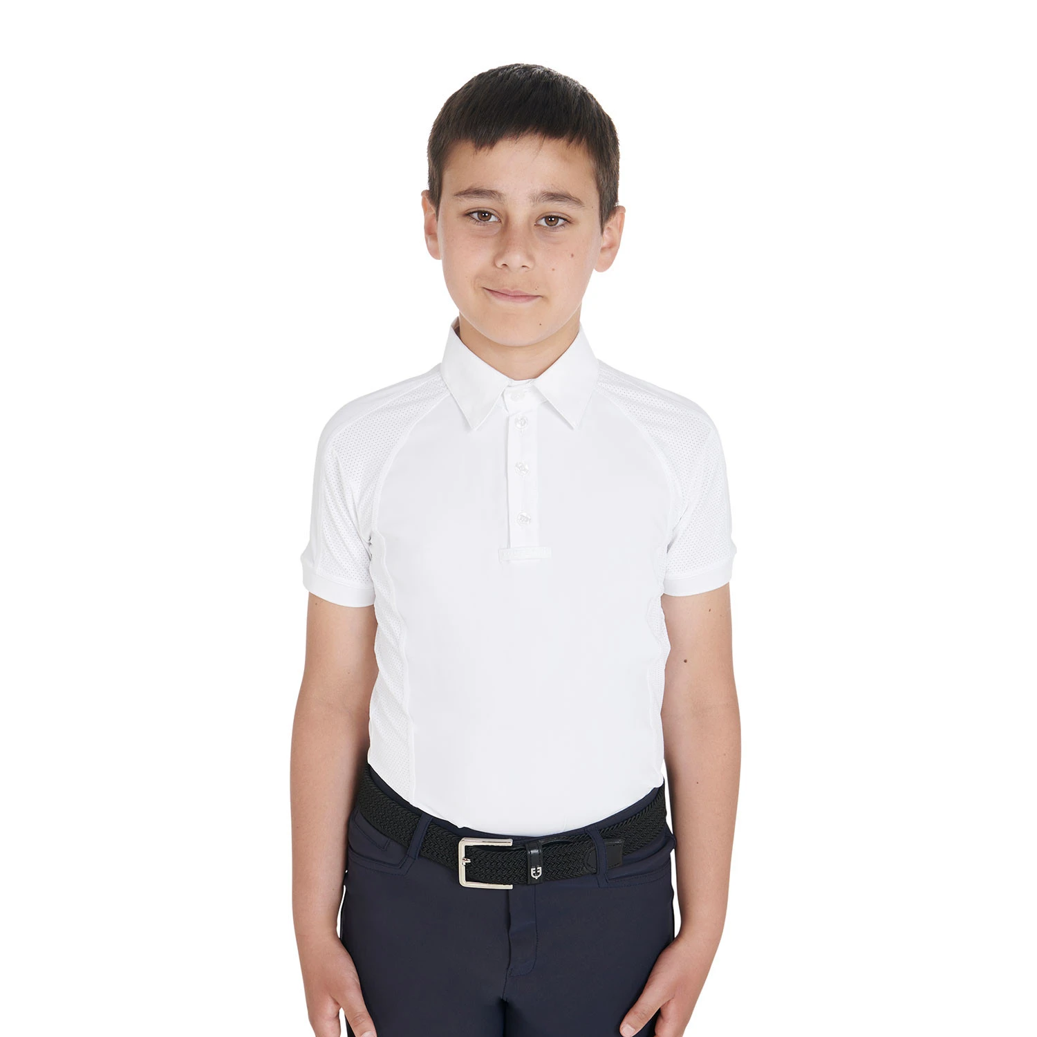 Jungen Slim-Fit-Wettkampf-Poloshirt mit vier Knöpfen