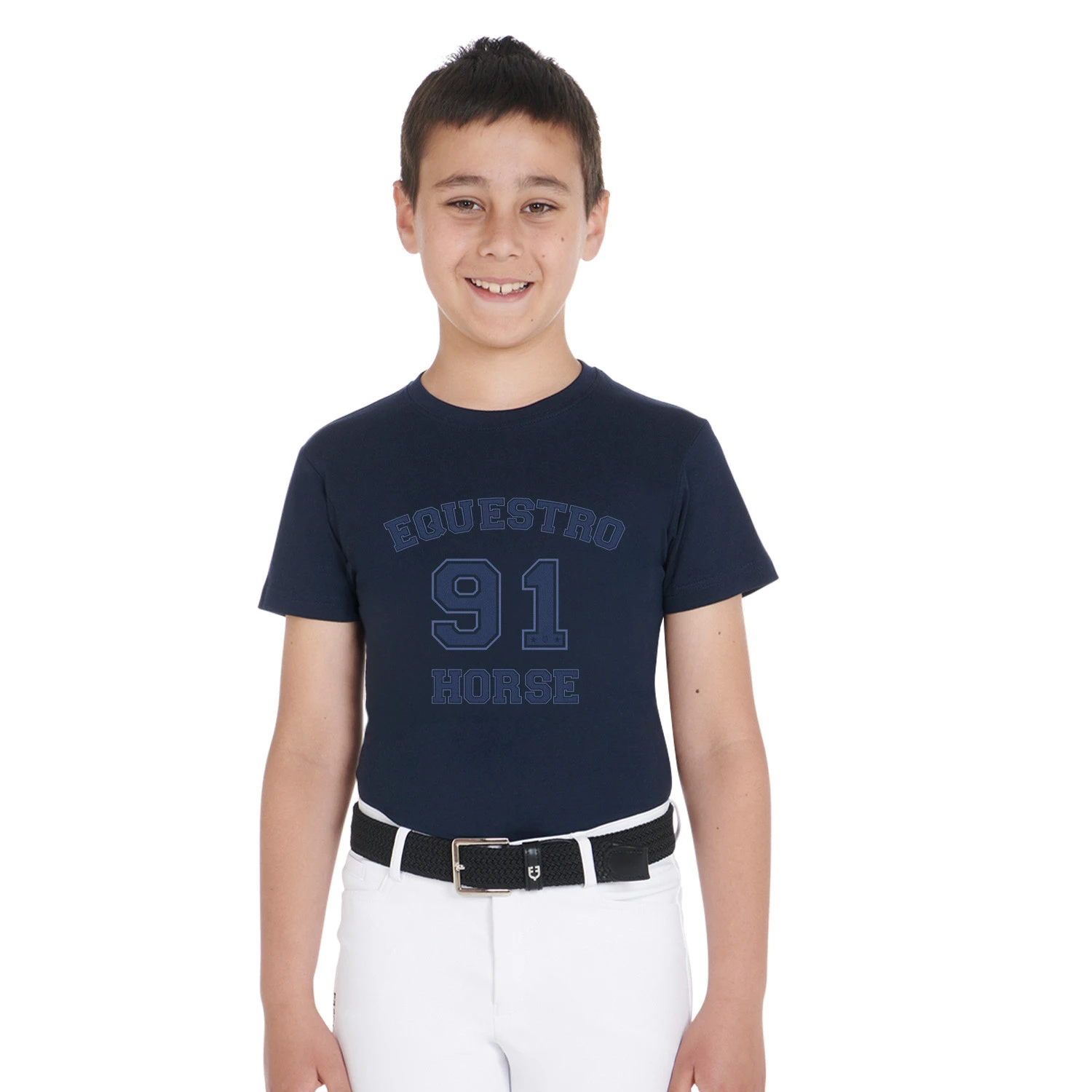 Katoenen T-shirt van de jongens paardenclub