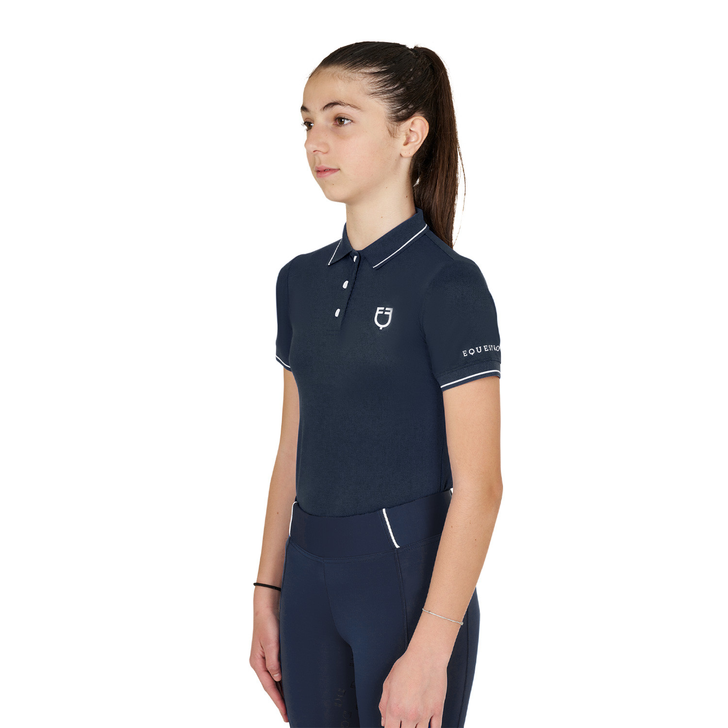 Dětské slim fit antibakteriální jezdecké tričko Equestro