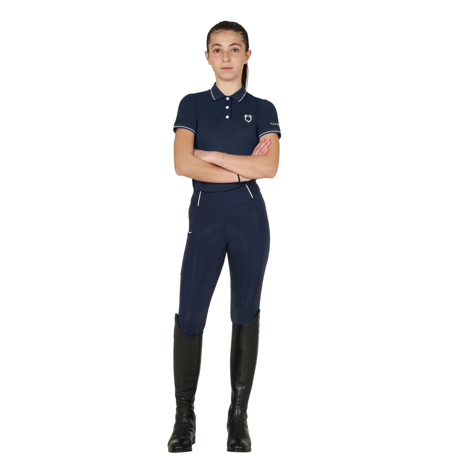 Dětské slim fit antibakteriální jezdecké tričko Equestro