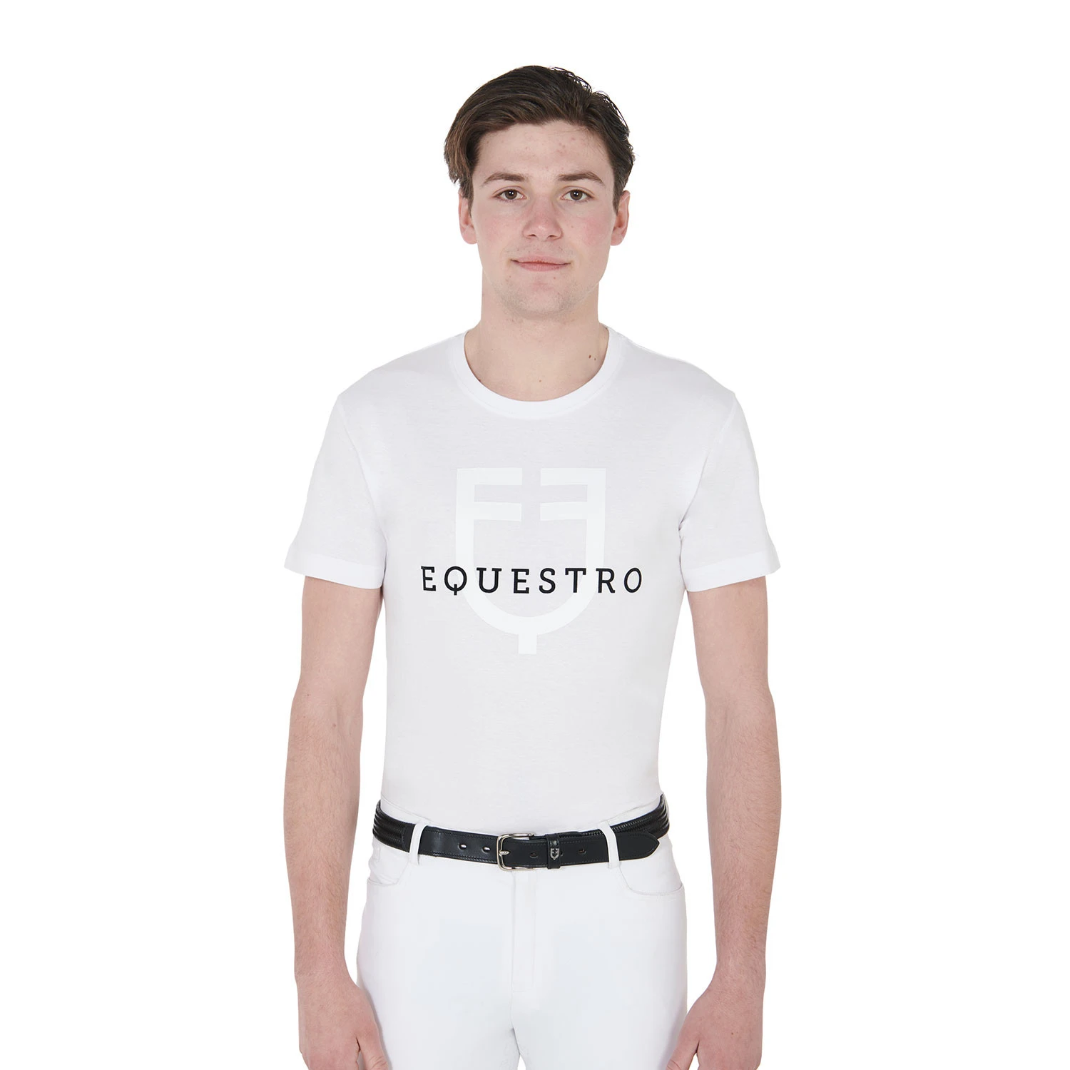 Herren-Slim-Fit-T-Shirt mit Logo auf der Brust