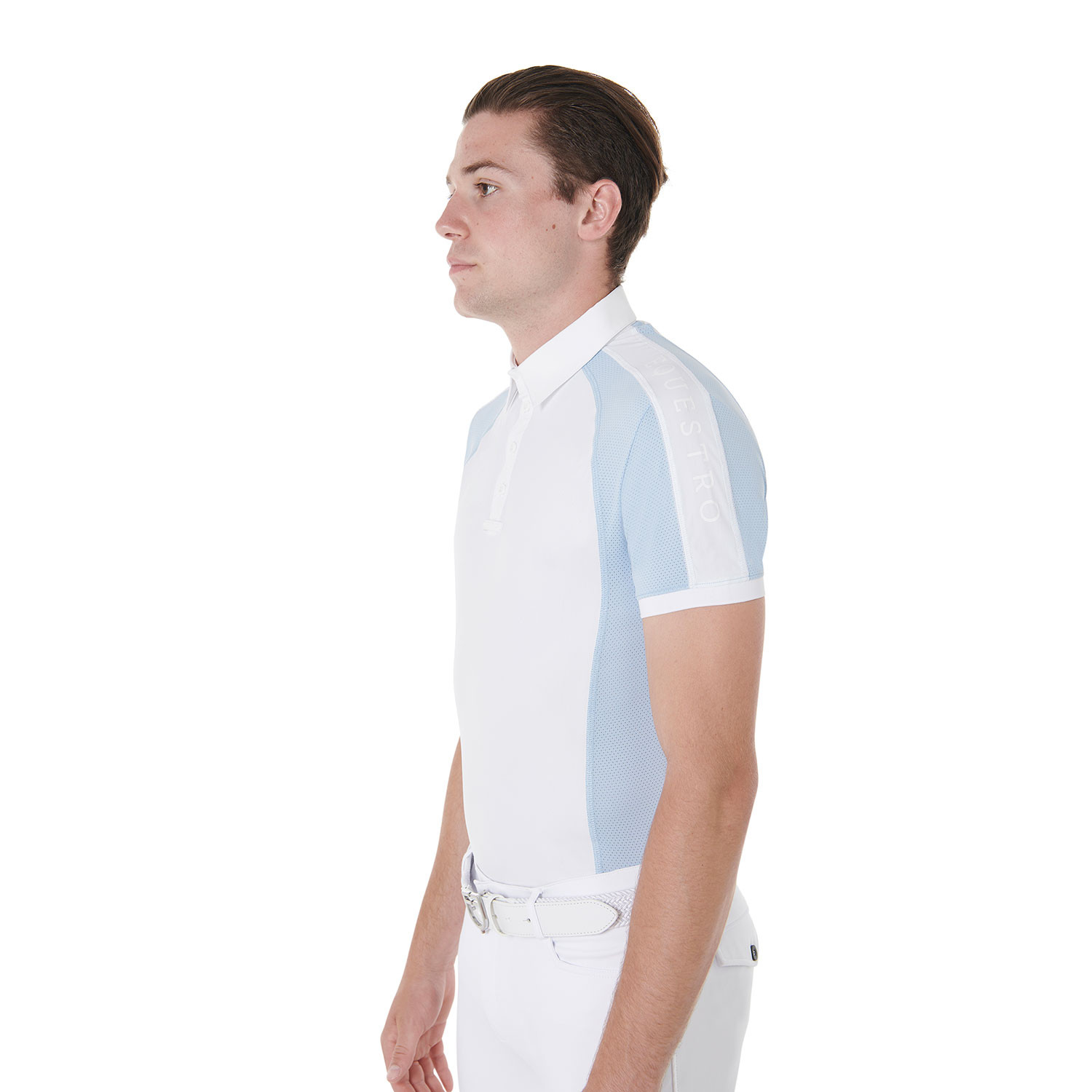 Pánské slim fit závodní tričko Equestro se čtyřmi knoflíky