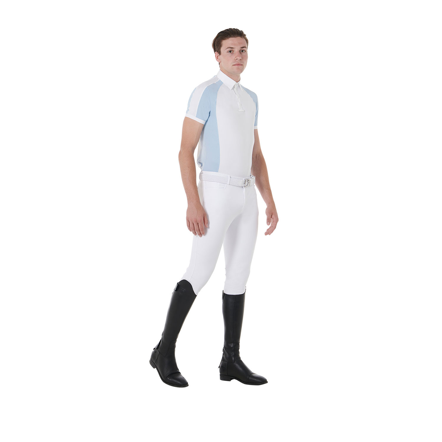 Pánské slim fit závodní tričko Equestro se čtyřmi knoflíky