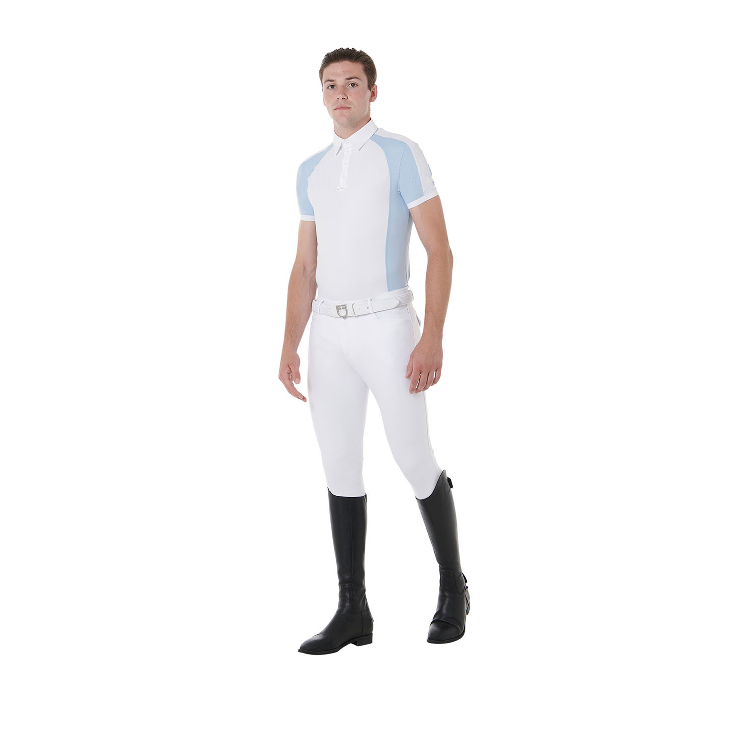 Pánské slim fit závodní tričko Equestro se čtyřmi knoflíky