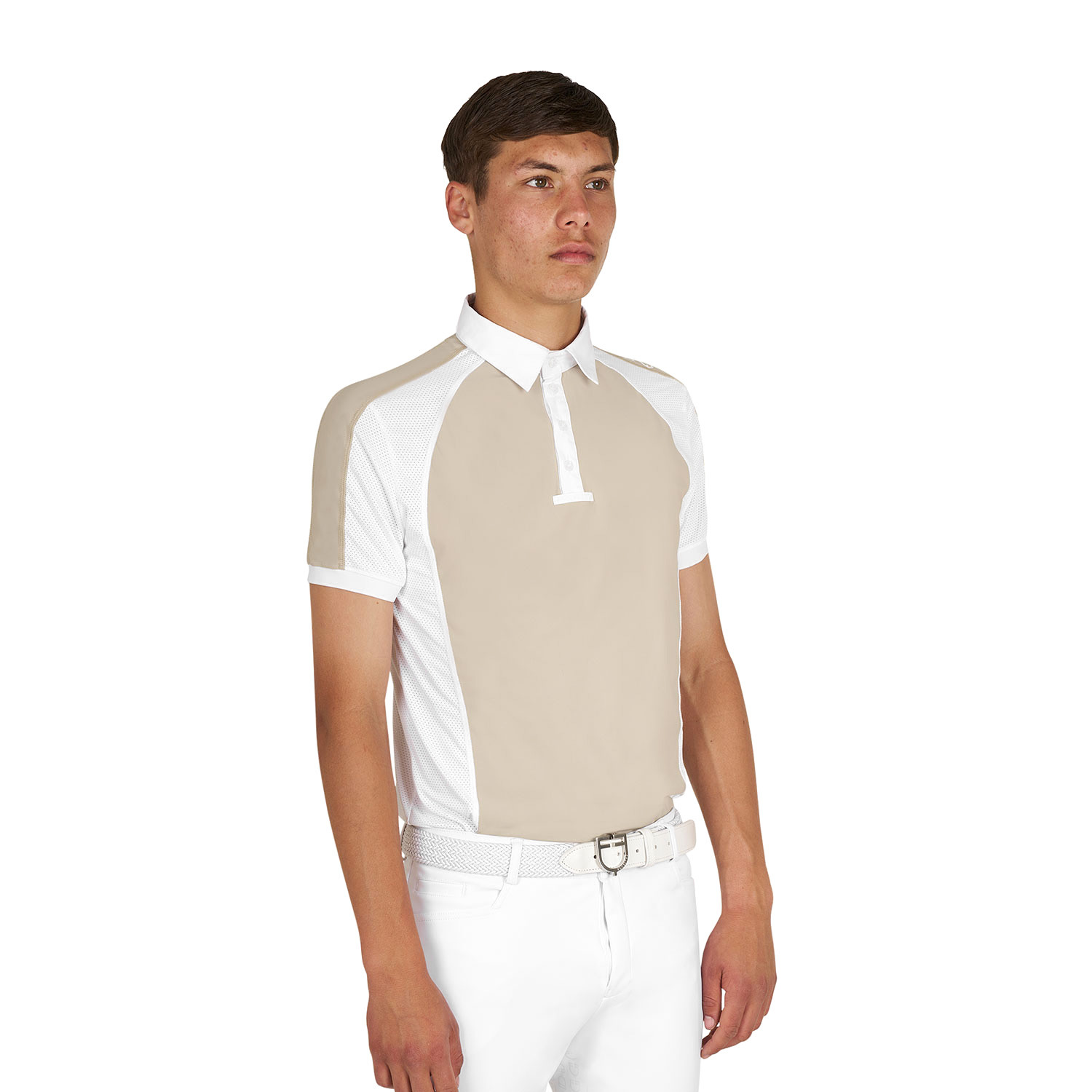 Pánské slim fit závodní tričko Equestro se čtyřmi knoflíky