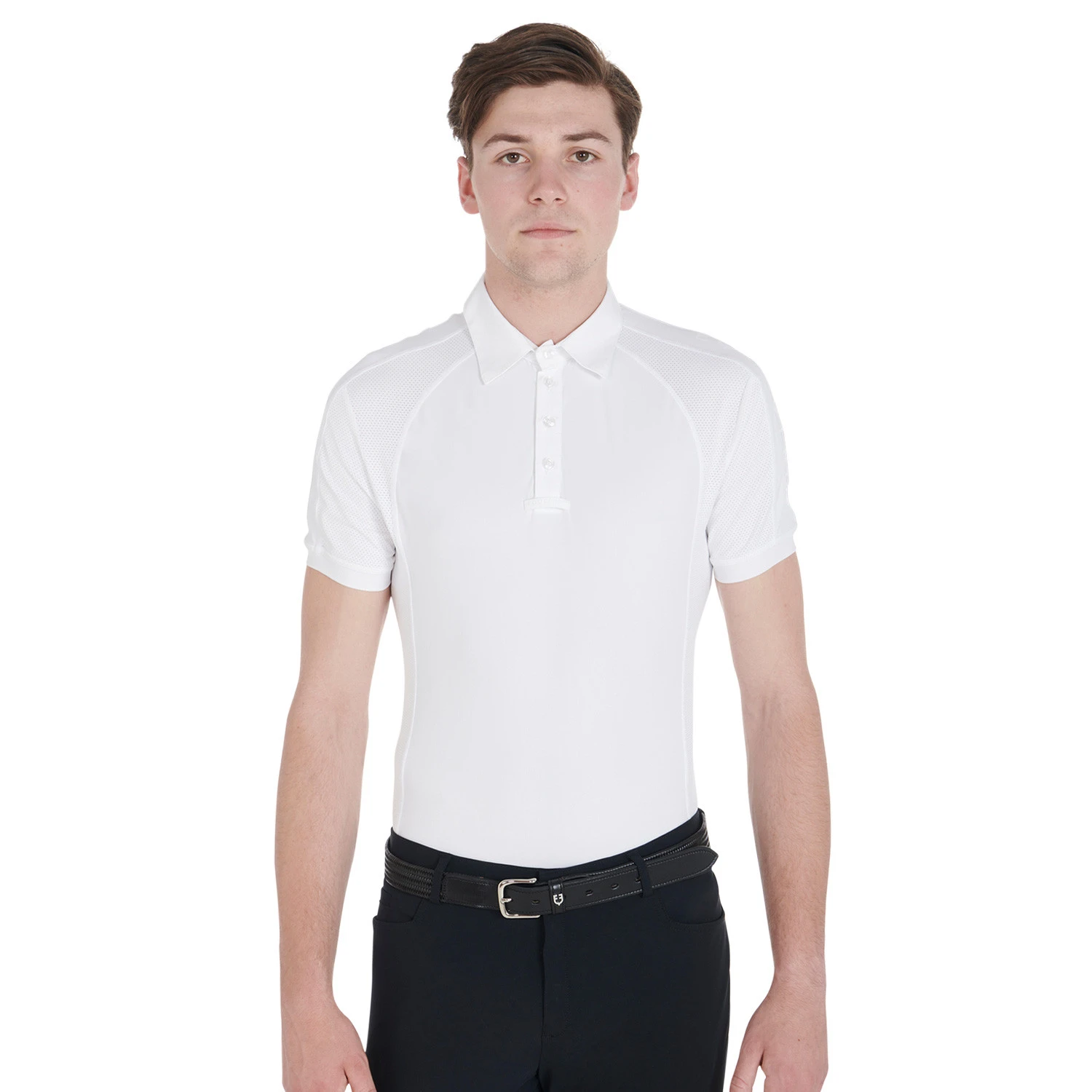 Herren-Slim-Fit-Wettkampf-Poloshirt mit vier Knöpfen