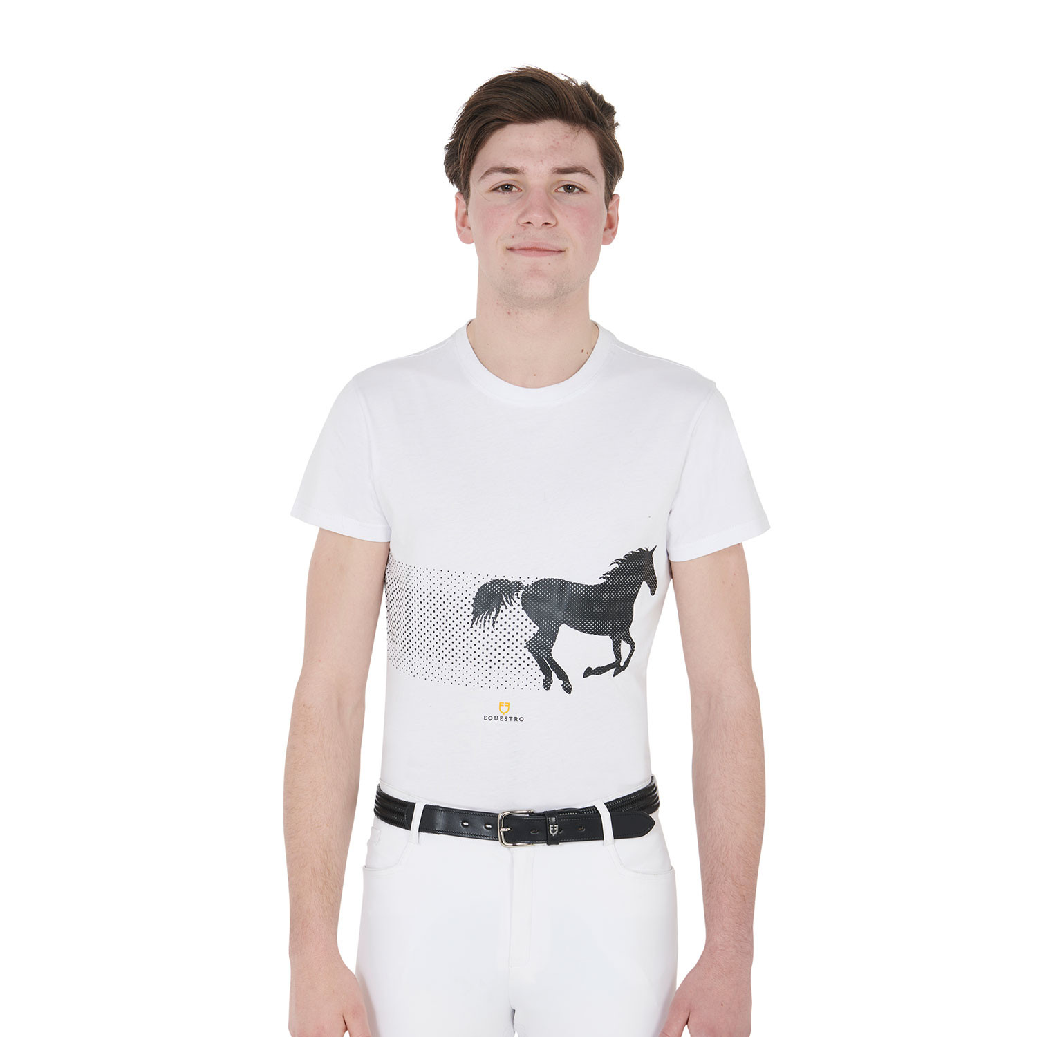 Pánské slim fit tričko Equestro s dostihovým koněm