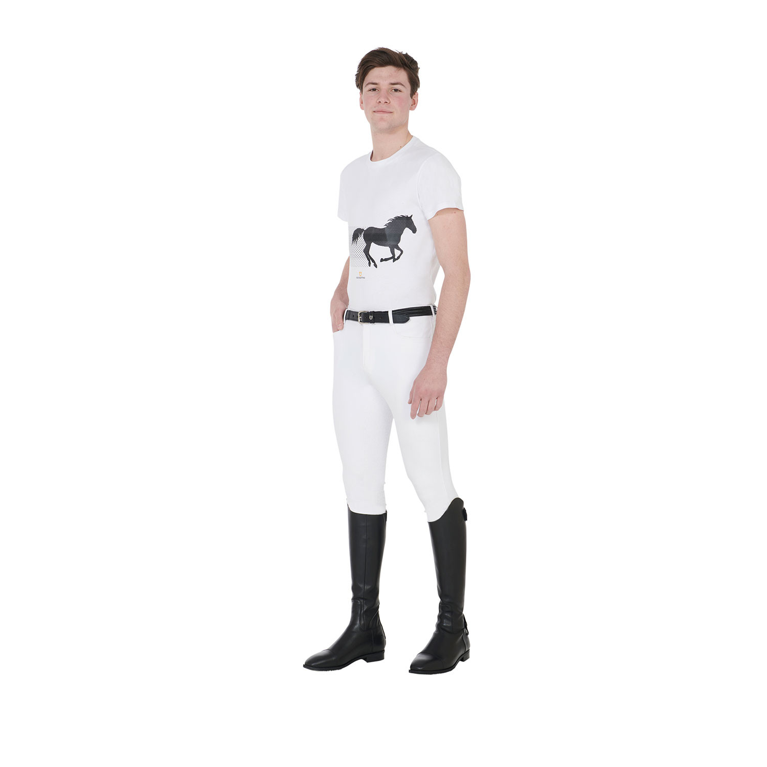Pánské slim fit tričko Equestro s dostihovým koněm