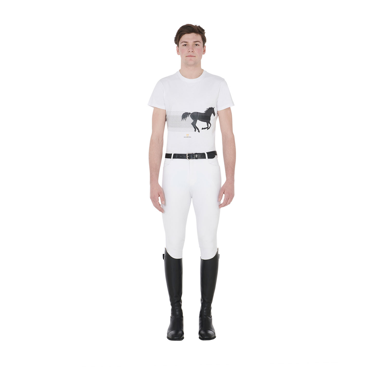 Pánské slim fit tričko Equestro s dostihovým koněm
