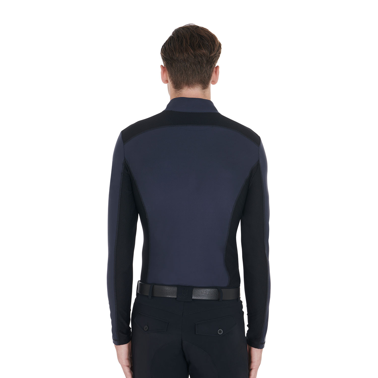 Pánské slim fit technické jezdecké tričko Equestro s dlouhým rukávem pro chladné období