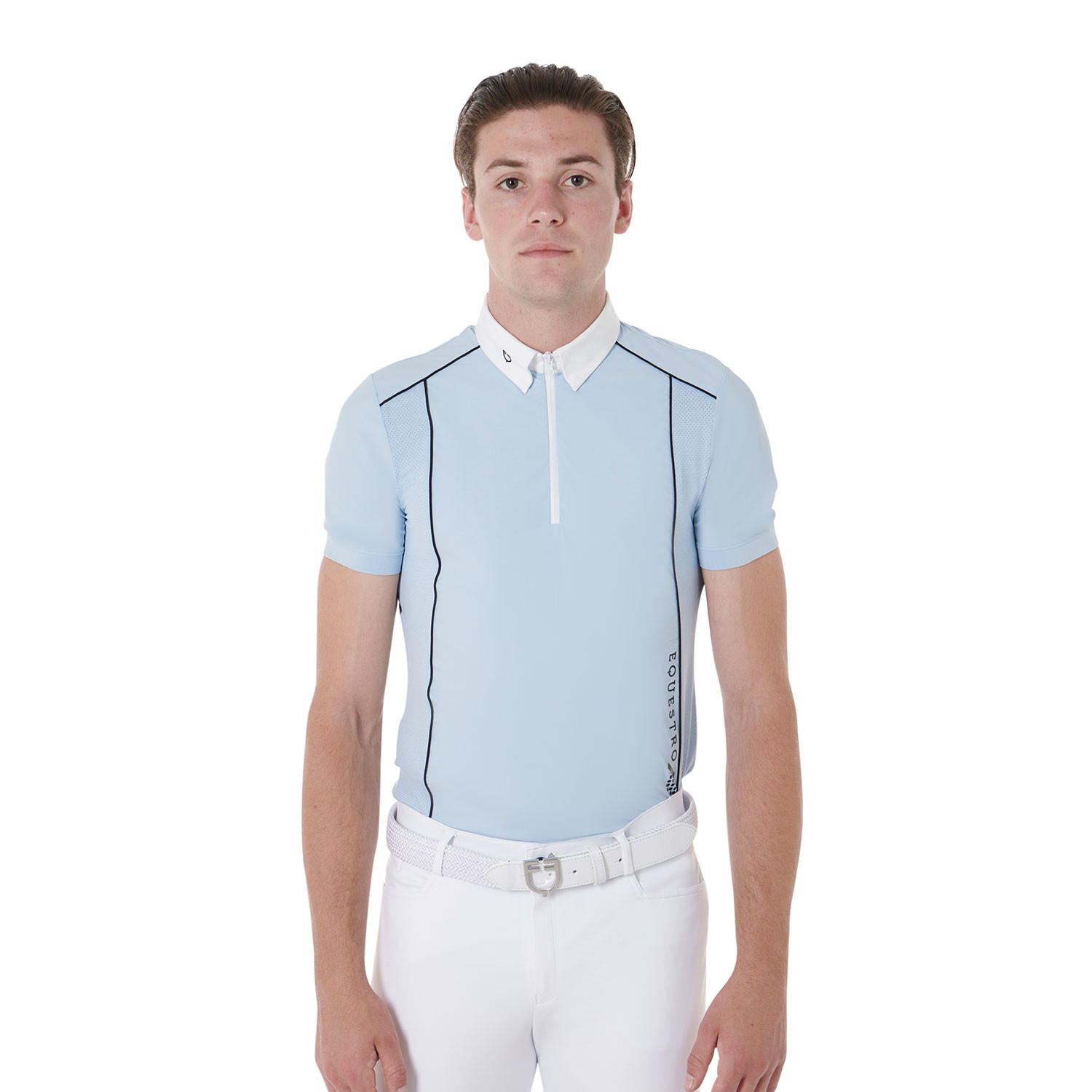 Pánské slim fit technické závodní tričko Equestro s lemováním