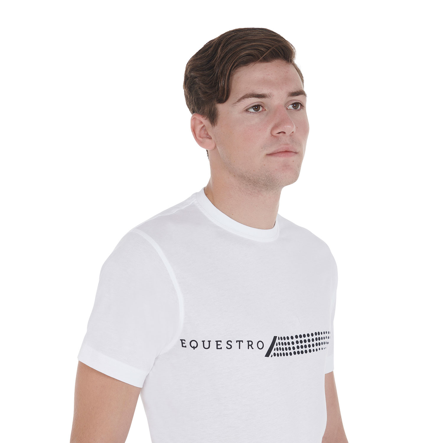 Pánské slim fit bavlněné tričko Equestro s kontrastním potiskem