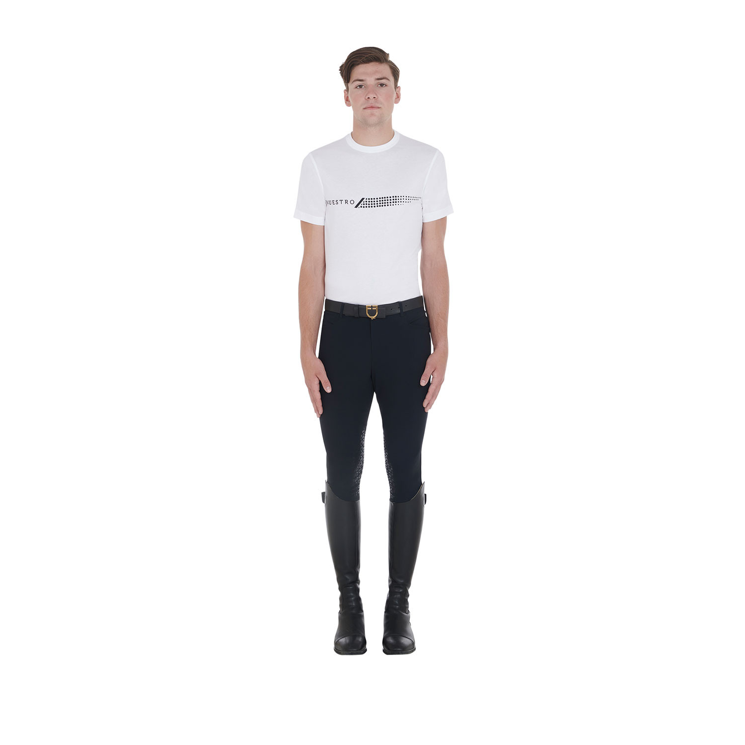 Pánské slim fit bavlněné tričko Equestro s kontrastním potiskem