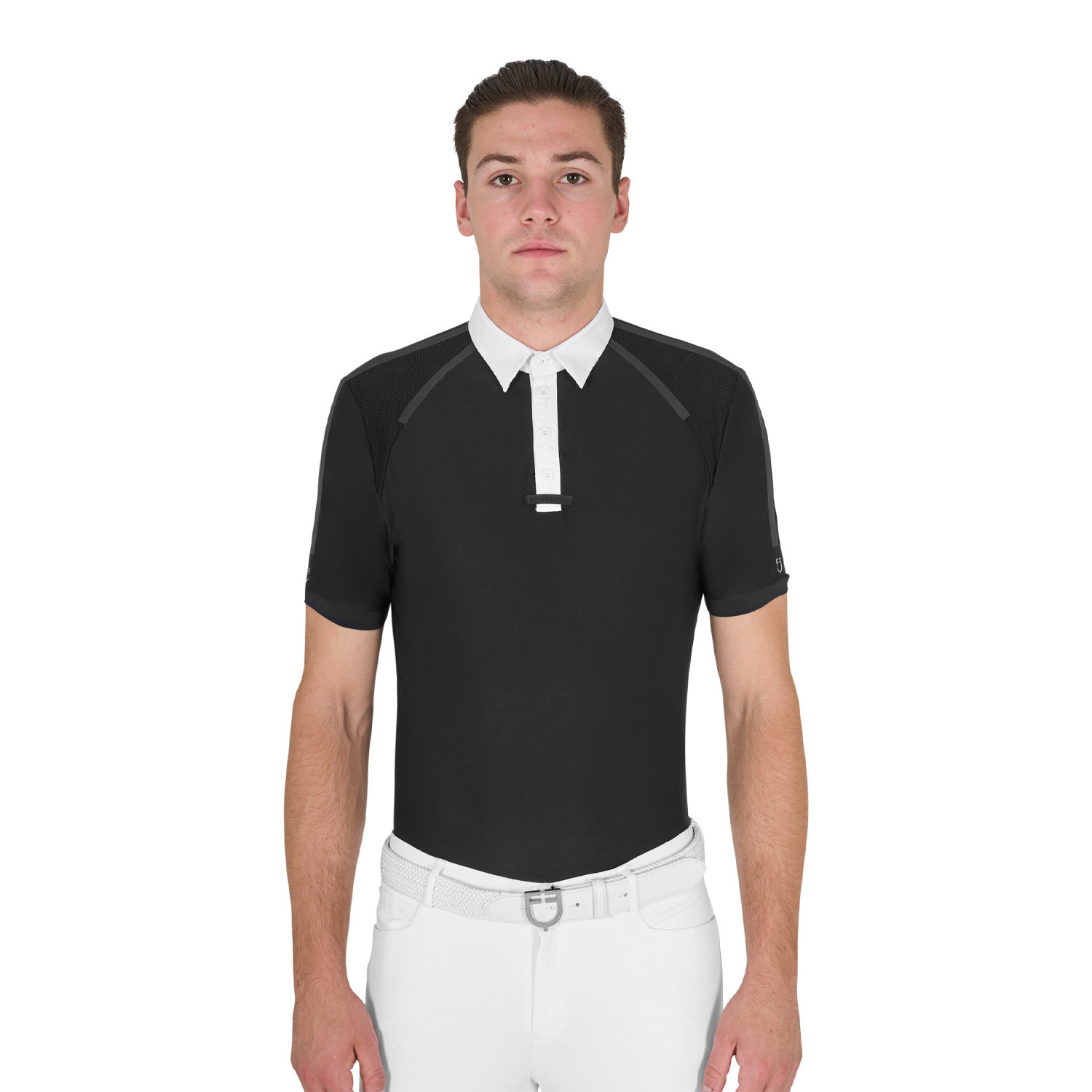 Pánské slim fit závodní tričko Equestro s krátkým rukávem