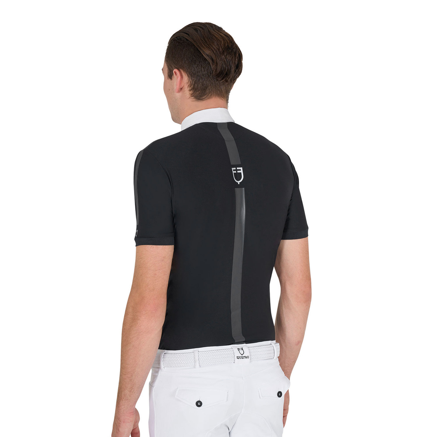 Pánské slim fit závodní tričko Equestro s krátkým rukávem