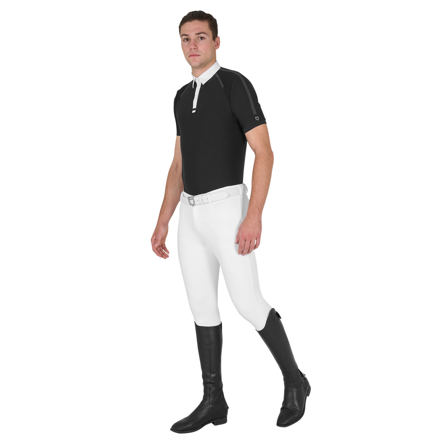 Pánské slim fit závodní tričko Equestro s krátkým rukávem