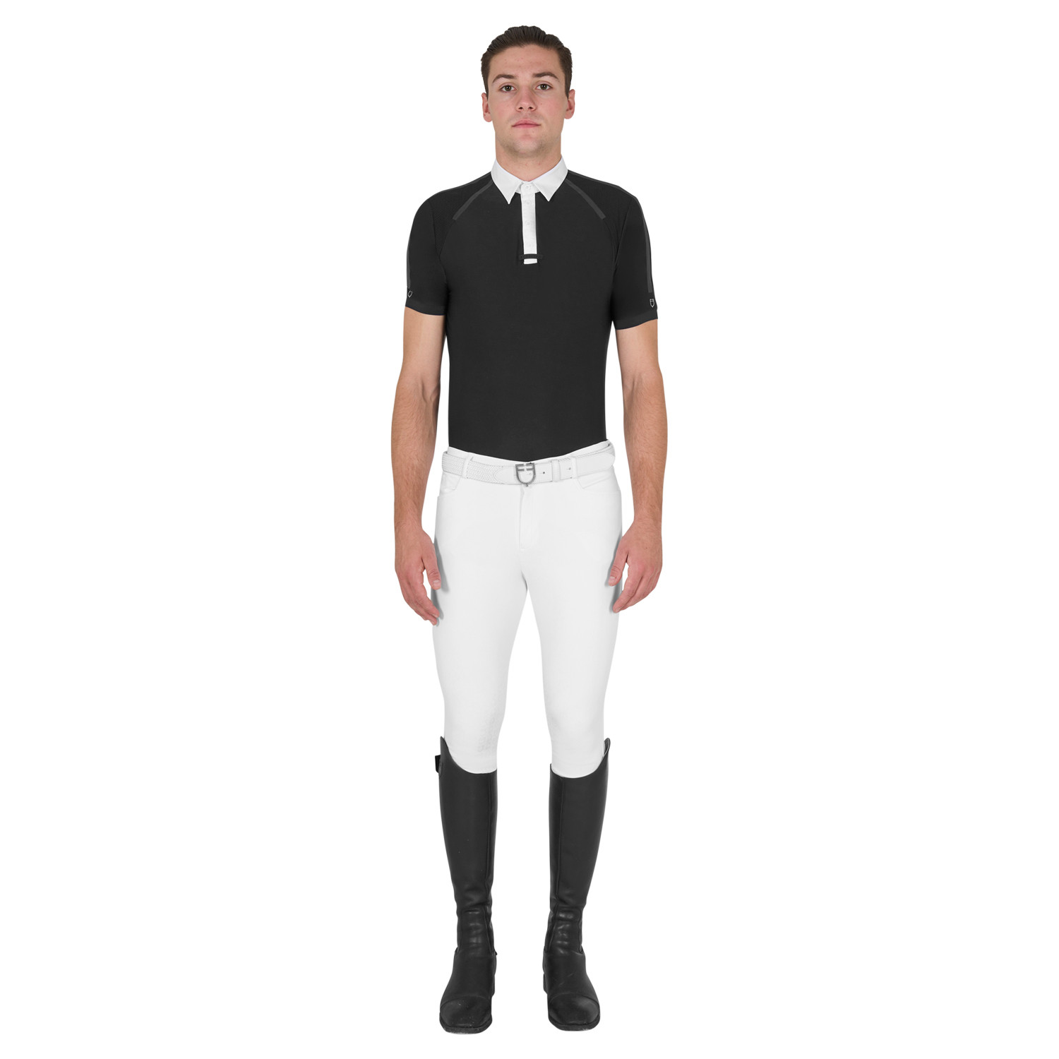 Pánské slim fit závodní tričko Equestro s krátkým rukávem
