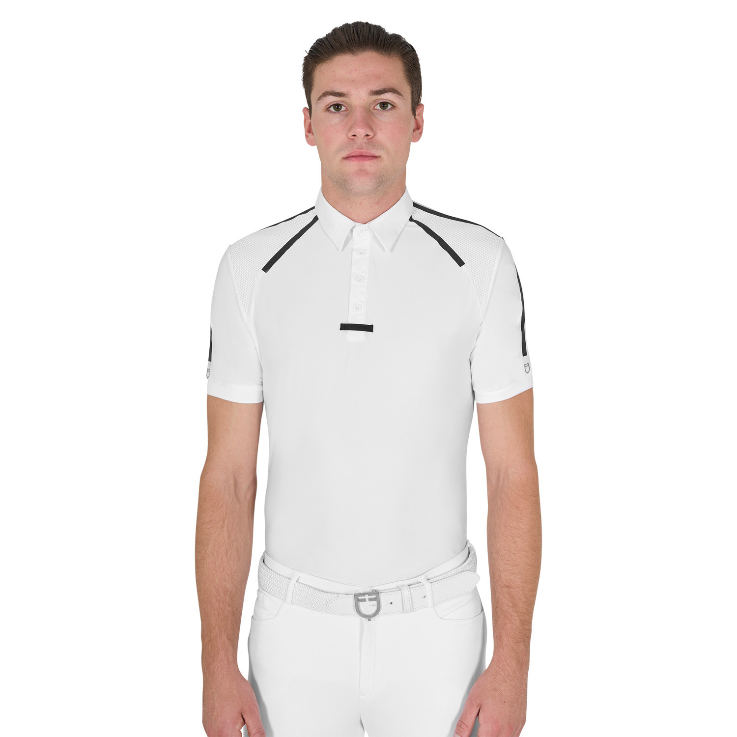 Pánské slim fit závodní tričko Equestro s krátkým rukávem