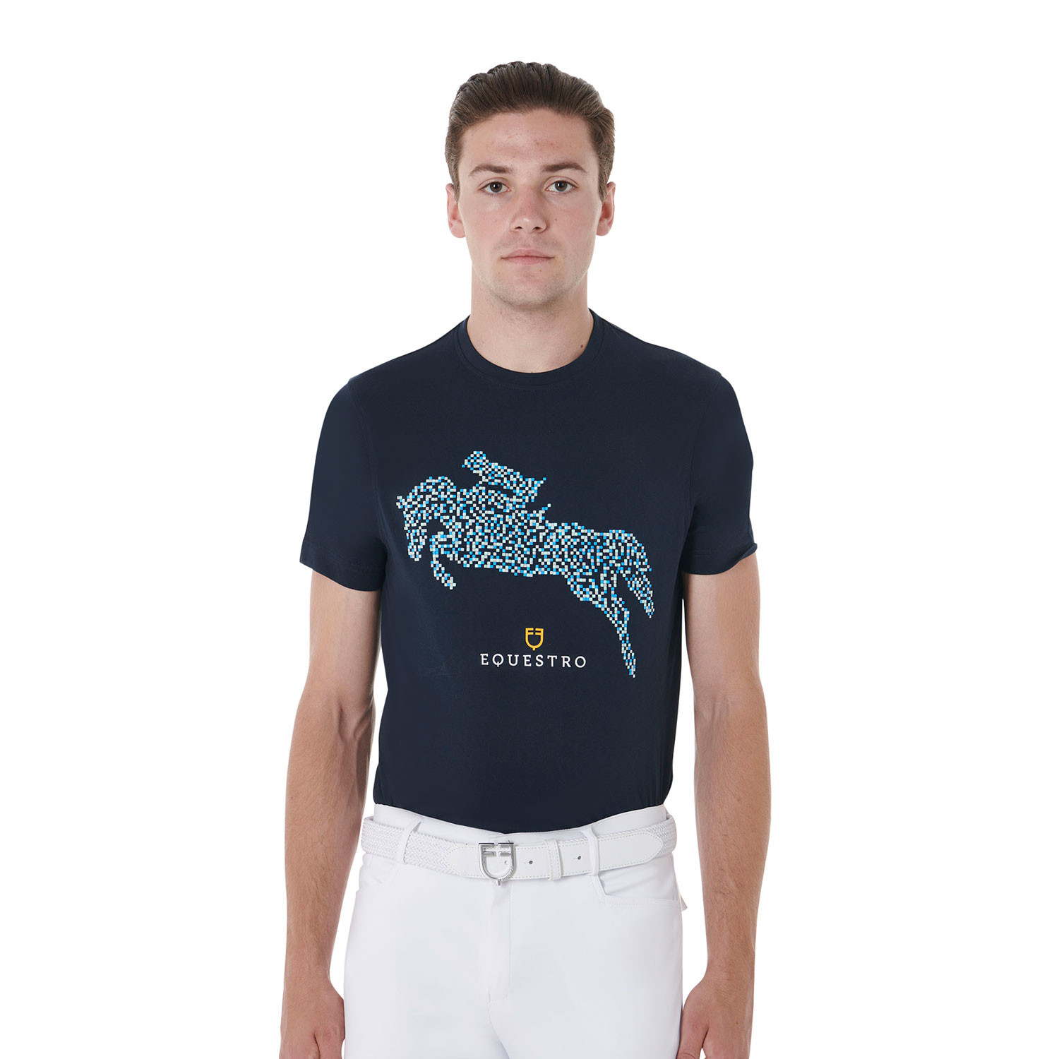 Pánské slim fit bavlněné tričko Equestro Jump