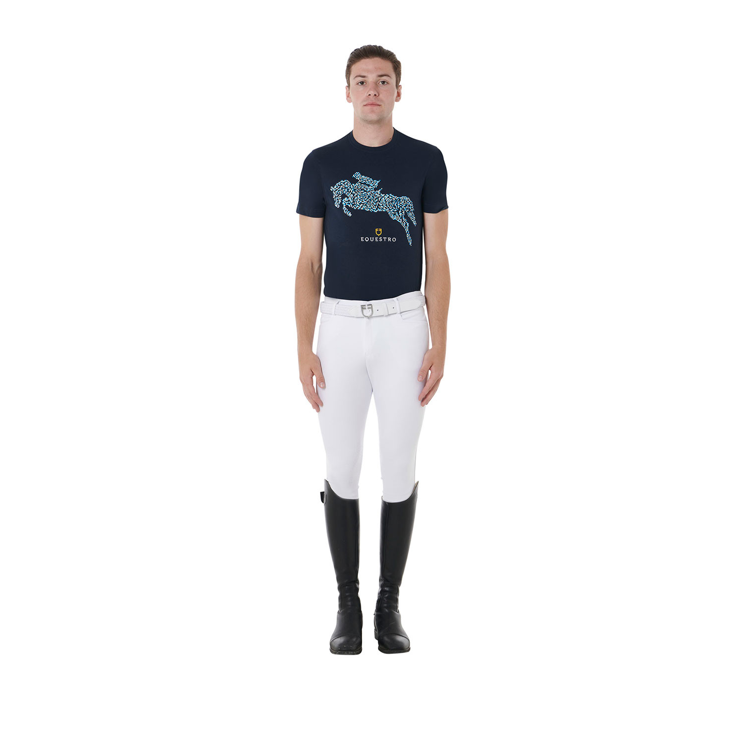 Pánské slim fit bavlněné tričko Equestro Jump