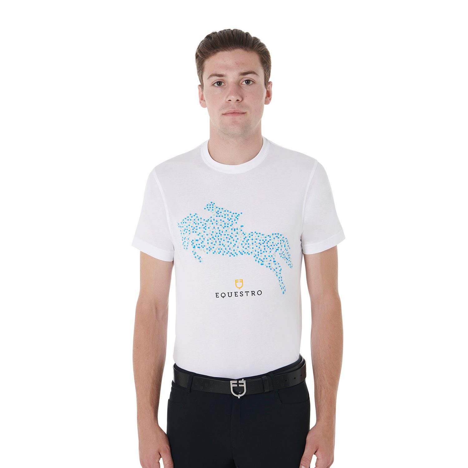 Pánské slim fit bavlněné tričko Equestro Jump