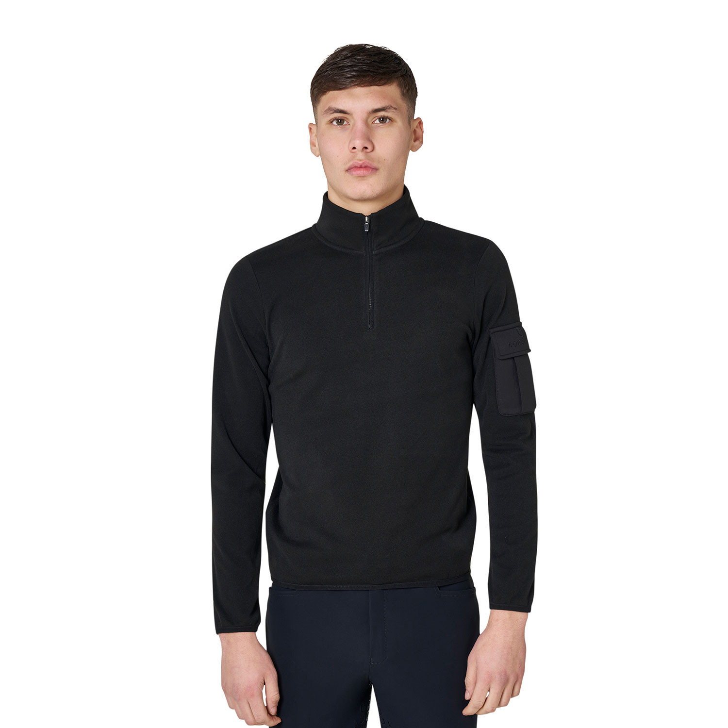 Men’s high-neck fleece sweatshirt with 3/4 zip