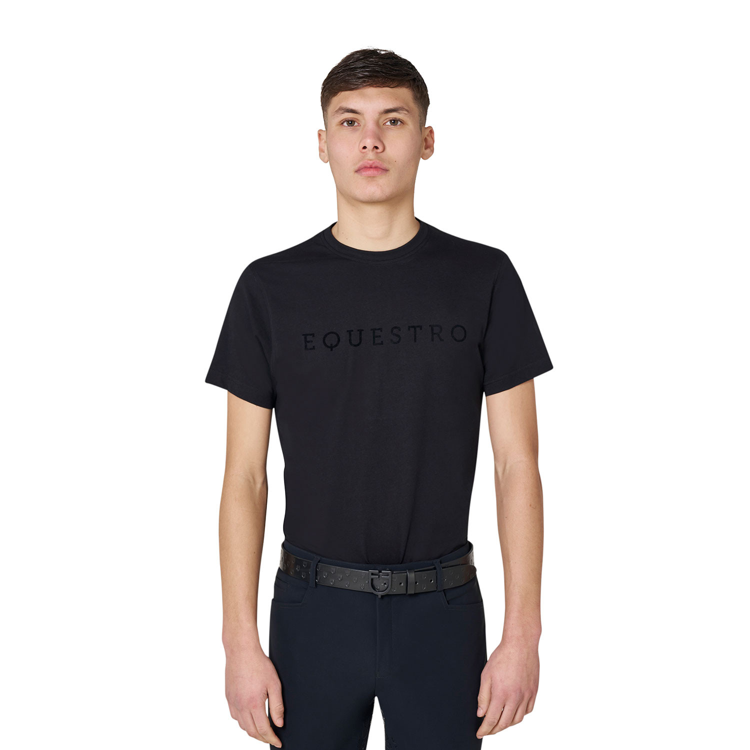 Men’s T-shirt with tone-on-tone velvet lettering