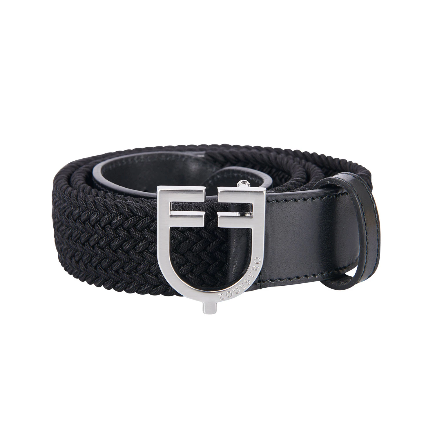 Leren elastische riem met gespsluiting met logo