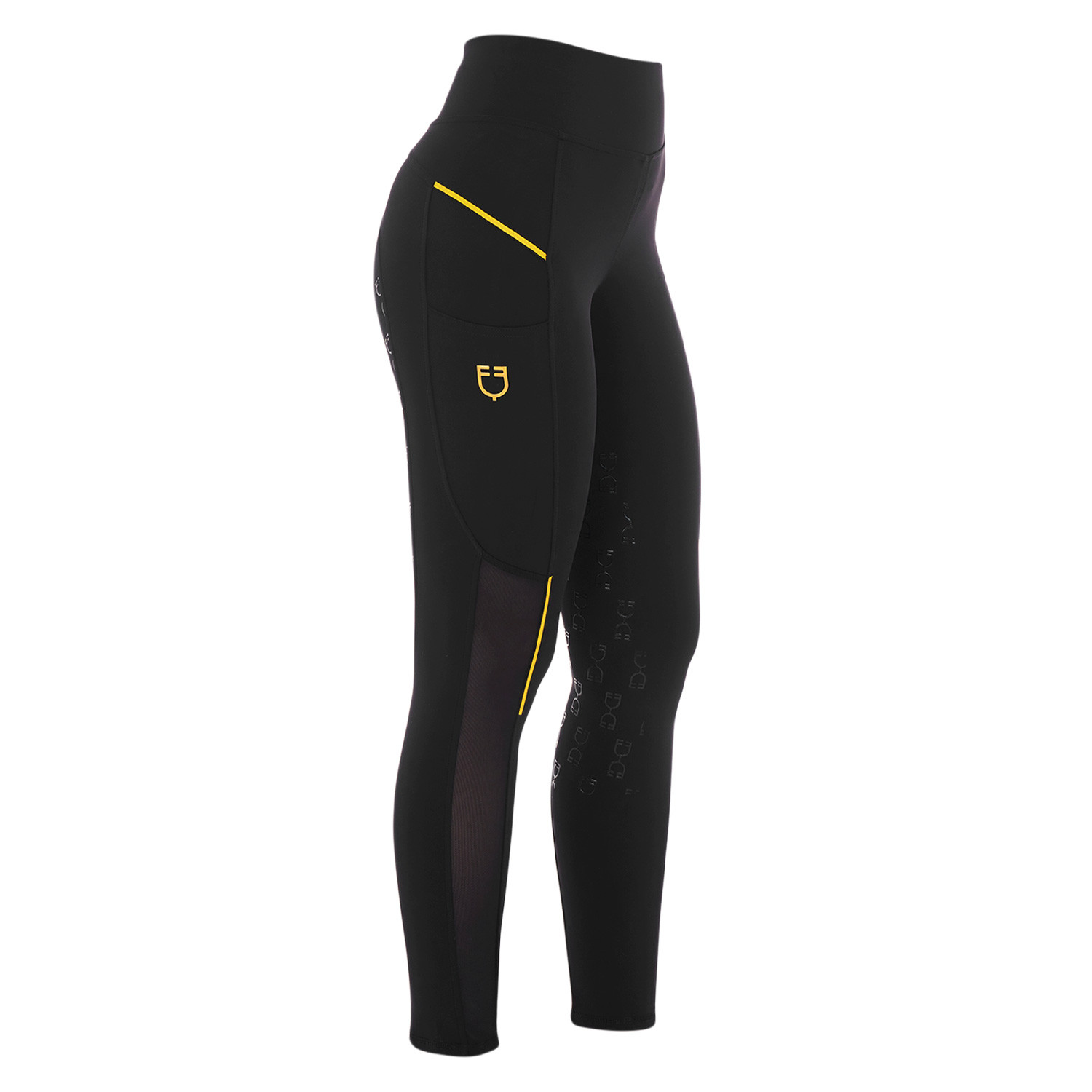Women's slim fit leggings micro mesh inserts