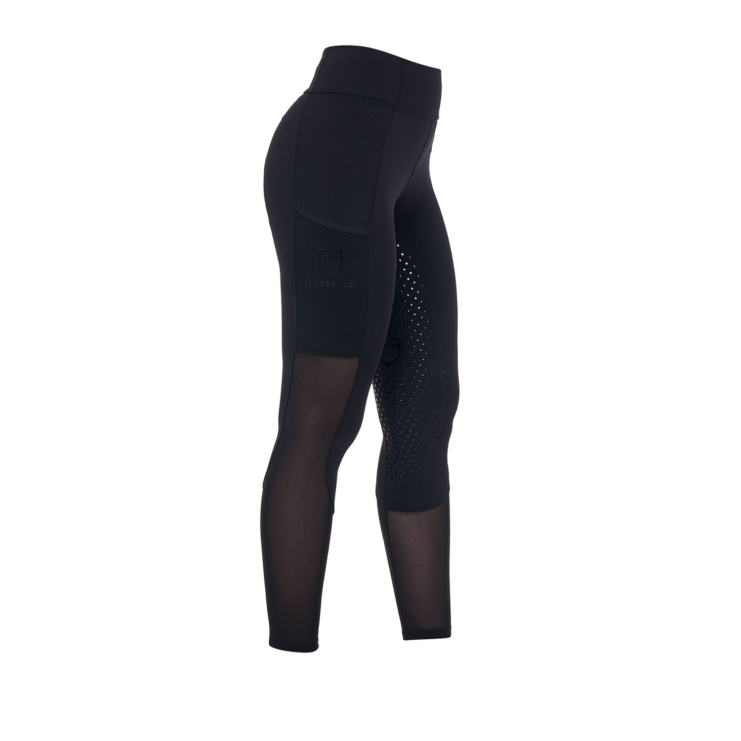 Women's full grip leggings with perforated inserts