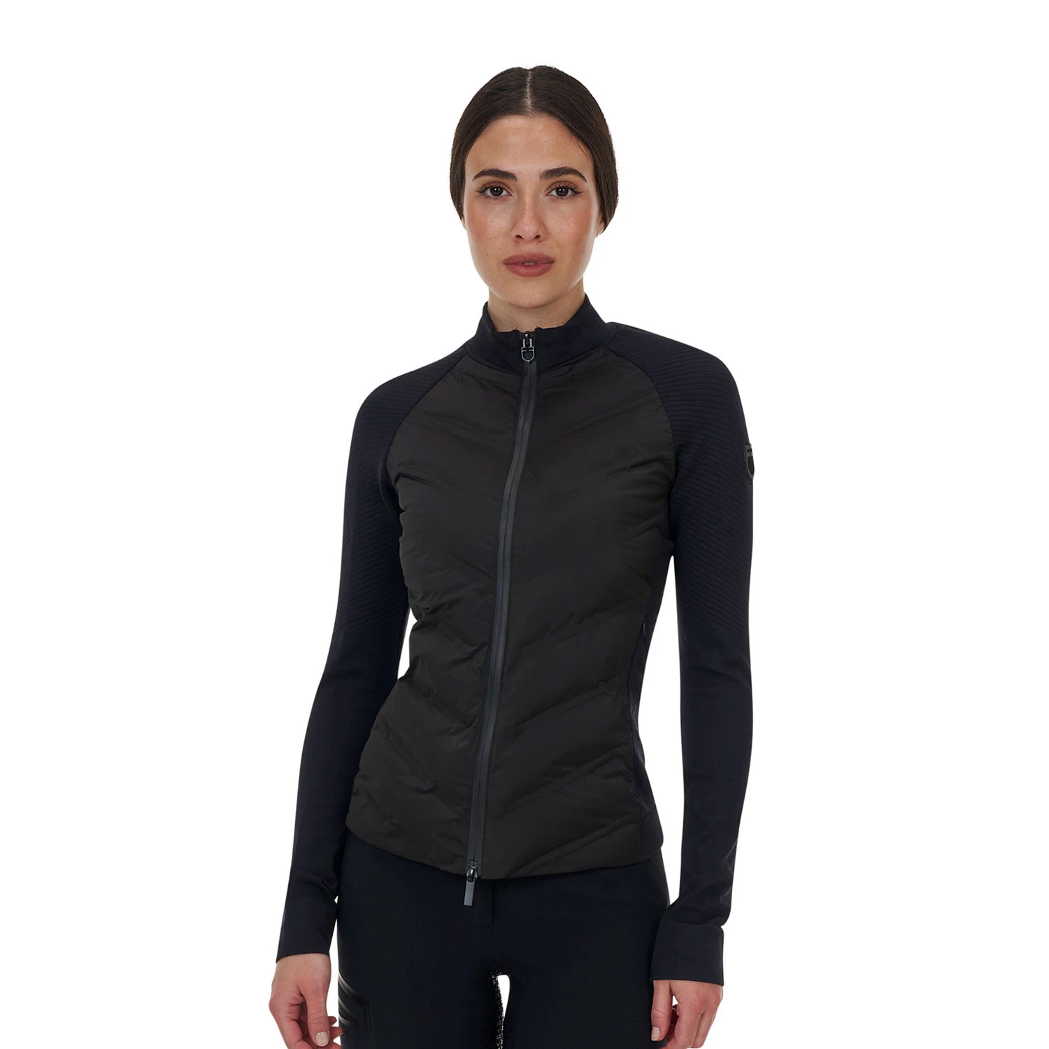 Dames RiderTechnology volledig ritshybride nylon+gebreide gewatteerde jas
