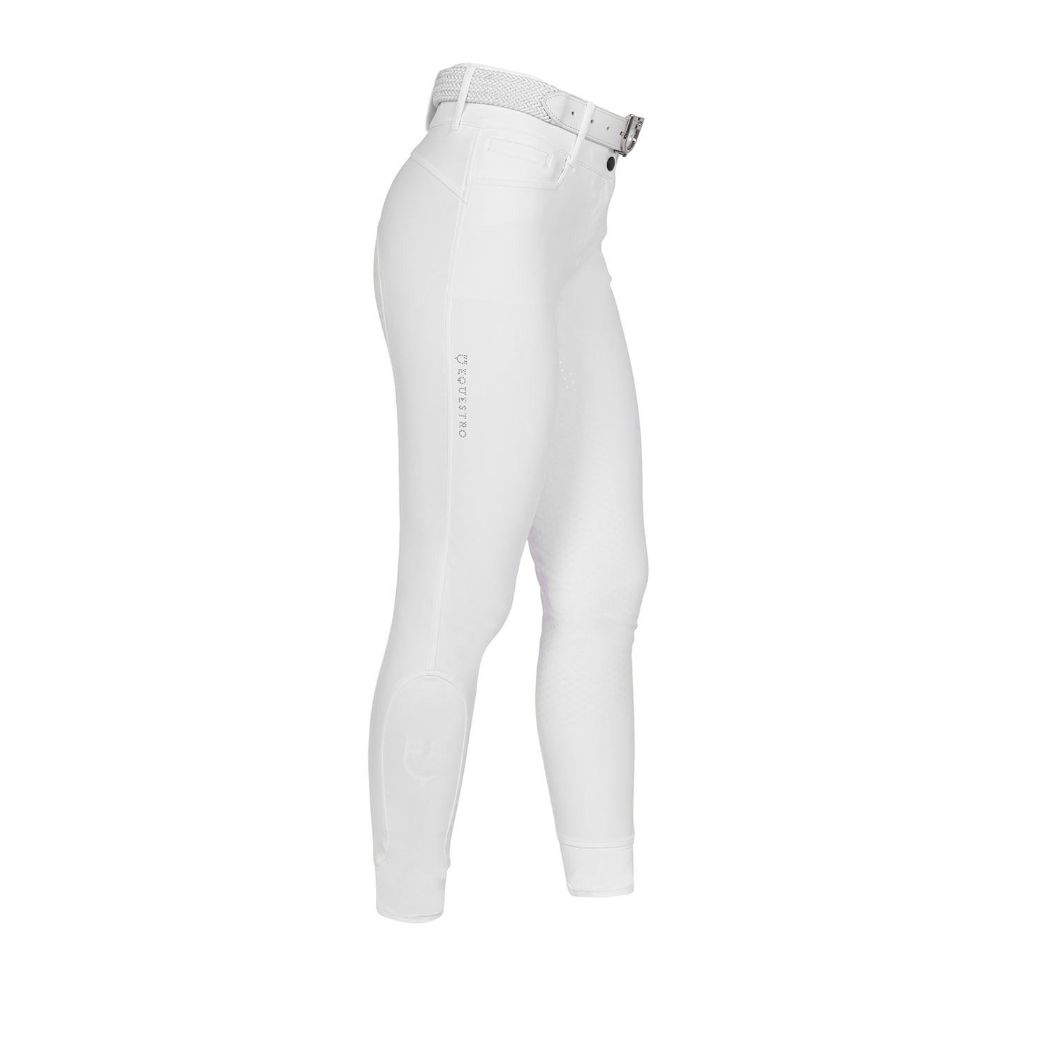 Women's high-waisted full-grip breeches with rhinestone logo