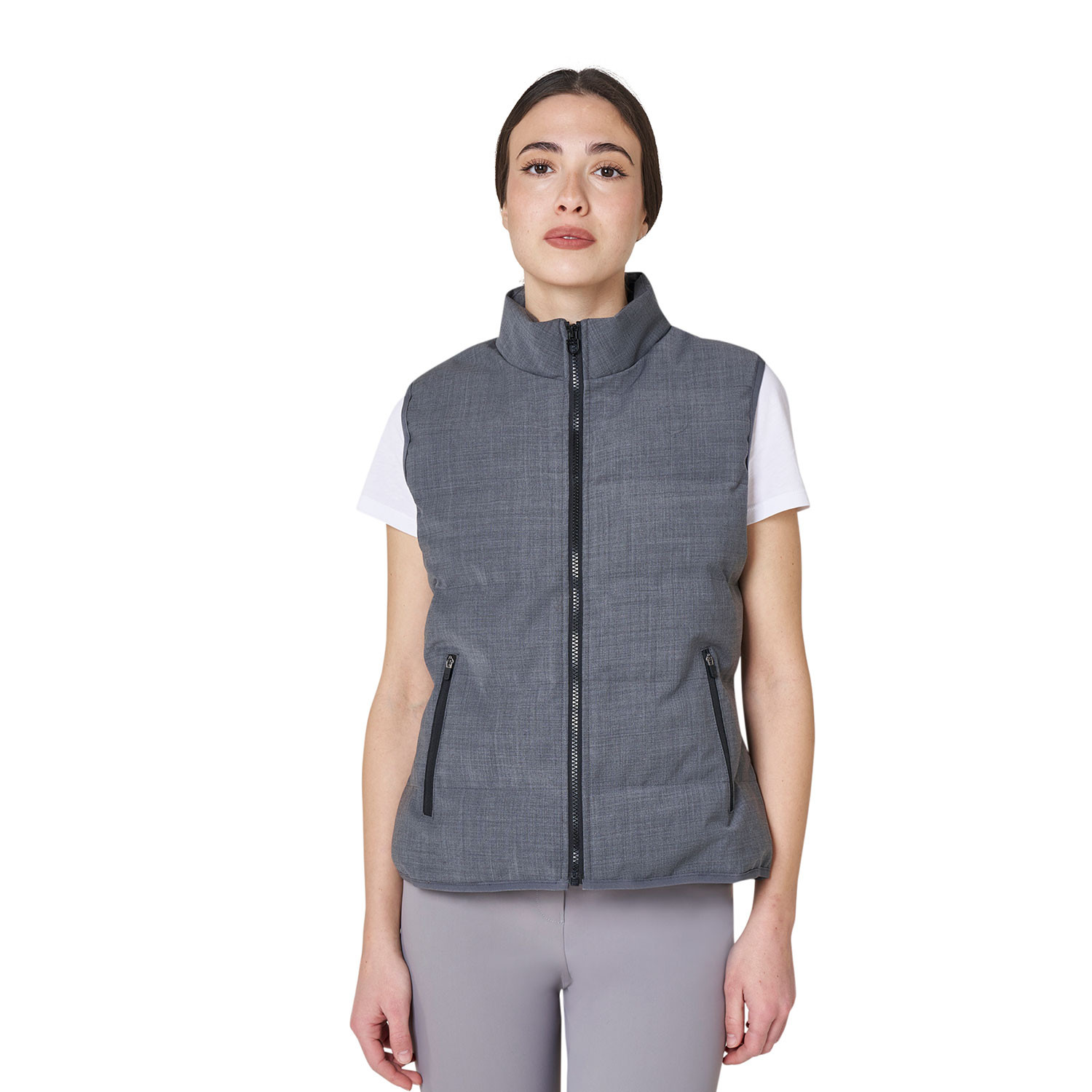Women's quilted wool vest