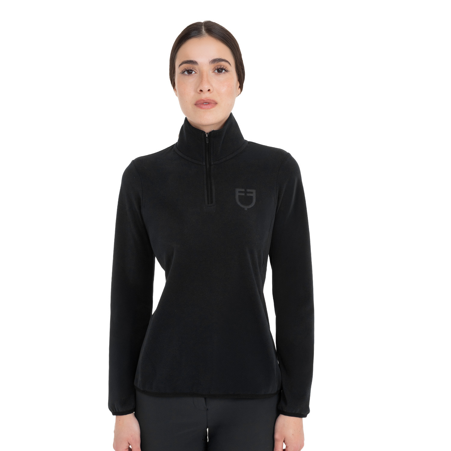Women’s high-neck fleece sweatshirt with 3/4 zip