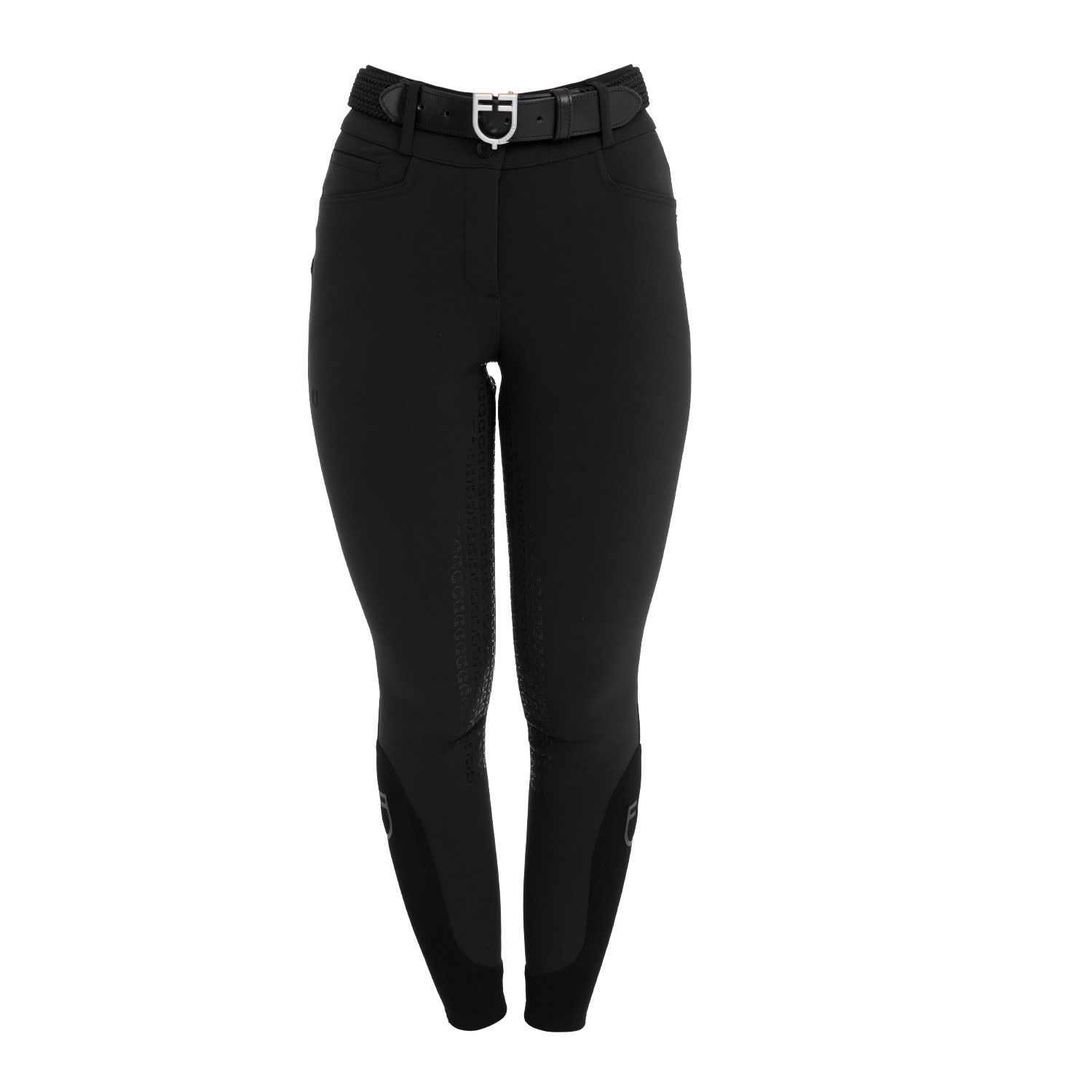 Women's high-waisted full grip breeches in bi-stretch fabric