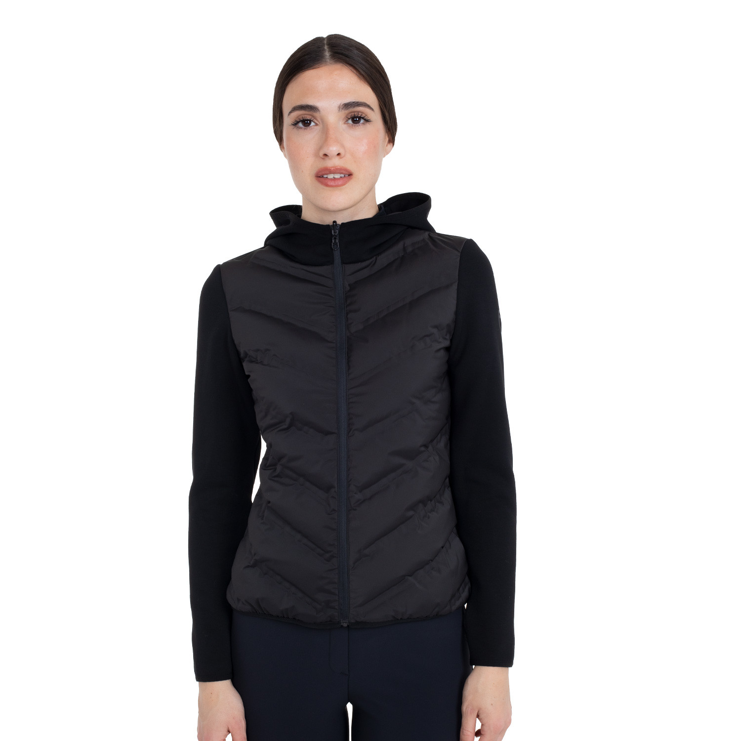 Women's technical outerwear with front padding