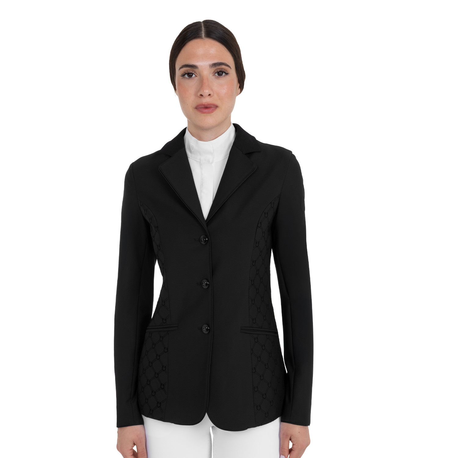 Women's monogram competition jacket in velvet-effect fabric