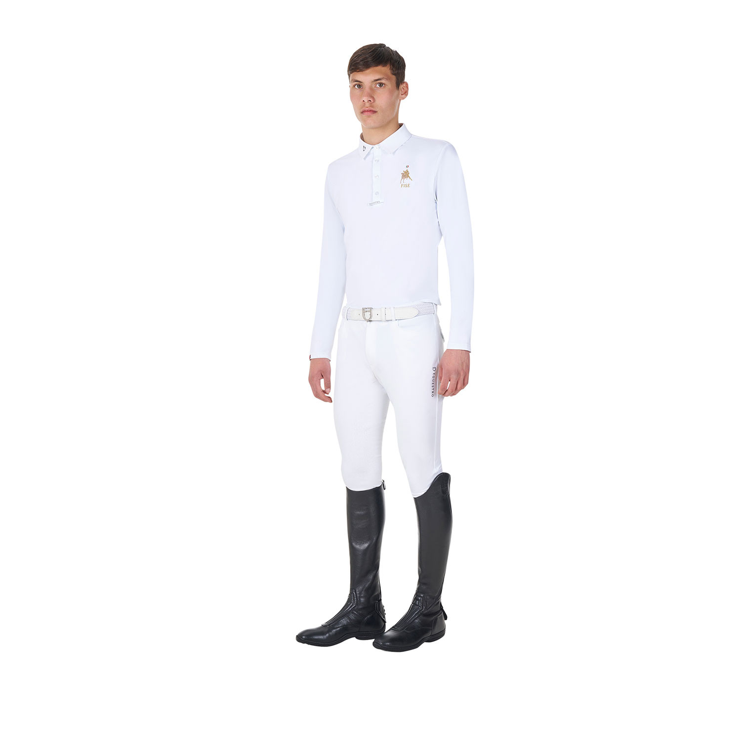 Pánské závodní tričko Equestro X FISE s dlouhým rukávem