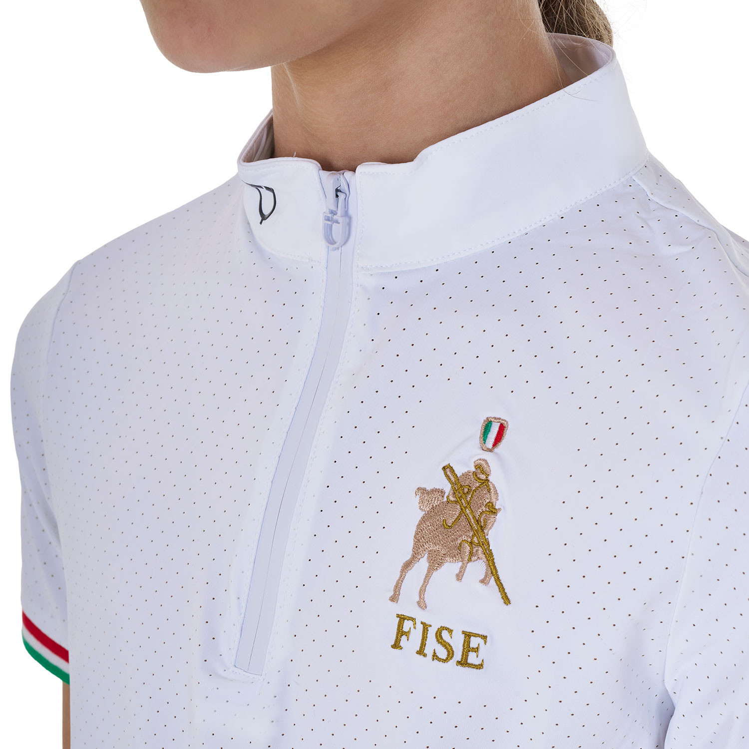 Dívčí závodní tričko Equestro X FISE se zipem