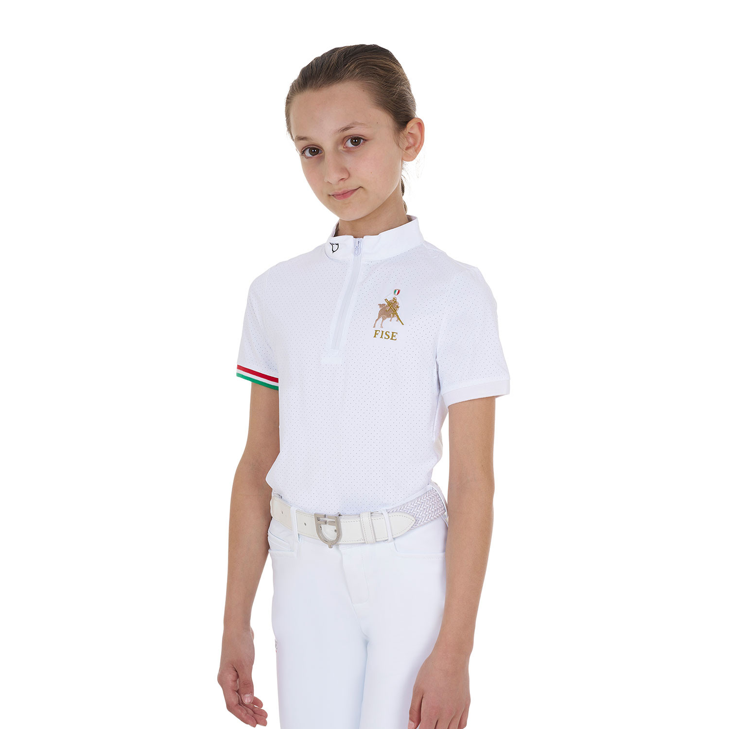 Dívčí závodní tričko Equestro X FISE se zipem