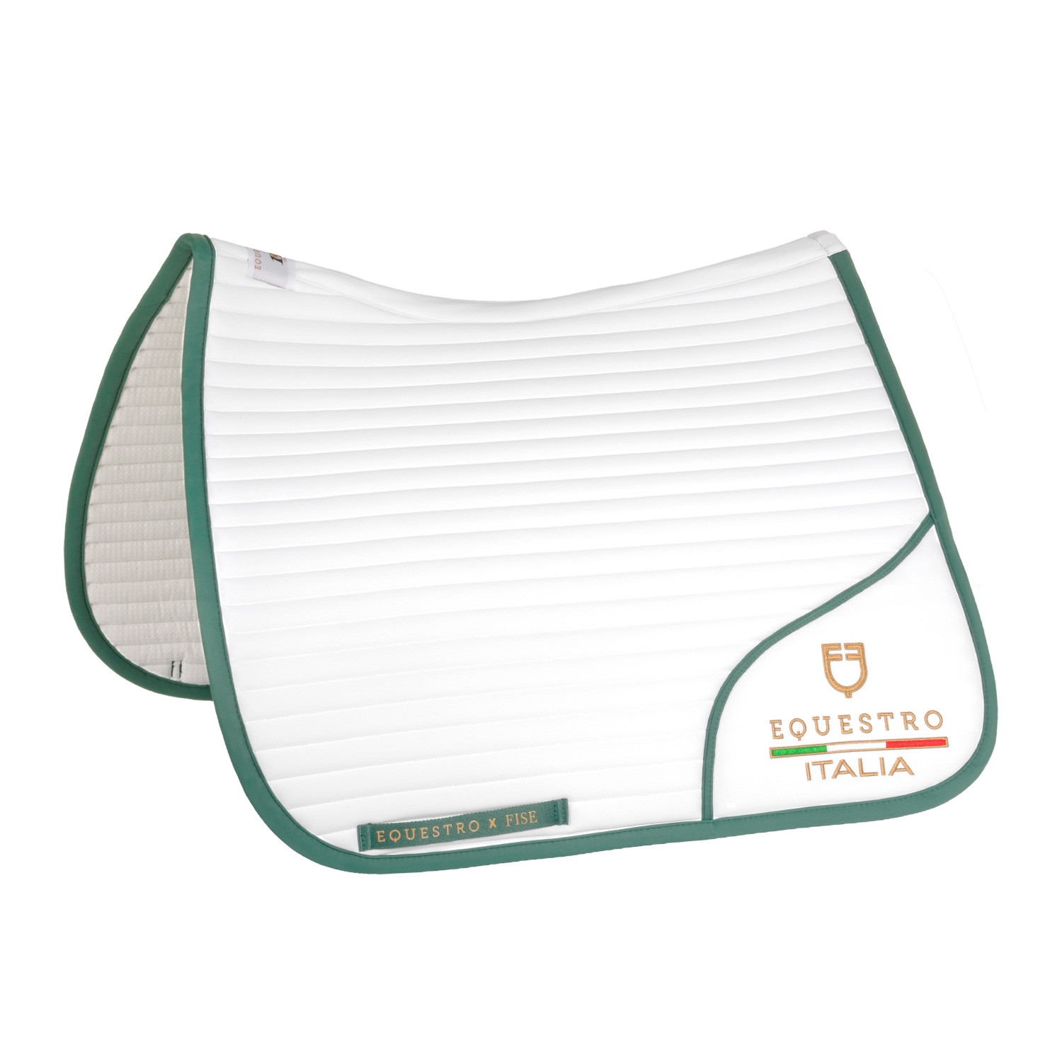 Dressage saddle pad with embroidered logo Equestro X FISE 100
