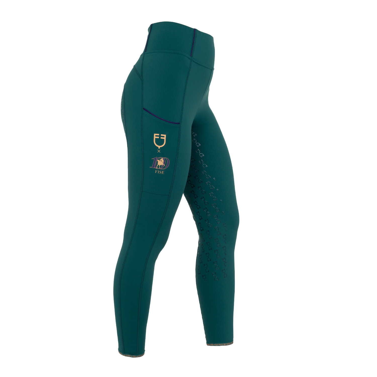 Women's slim fit full grip leggings Equestro X FISE 100