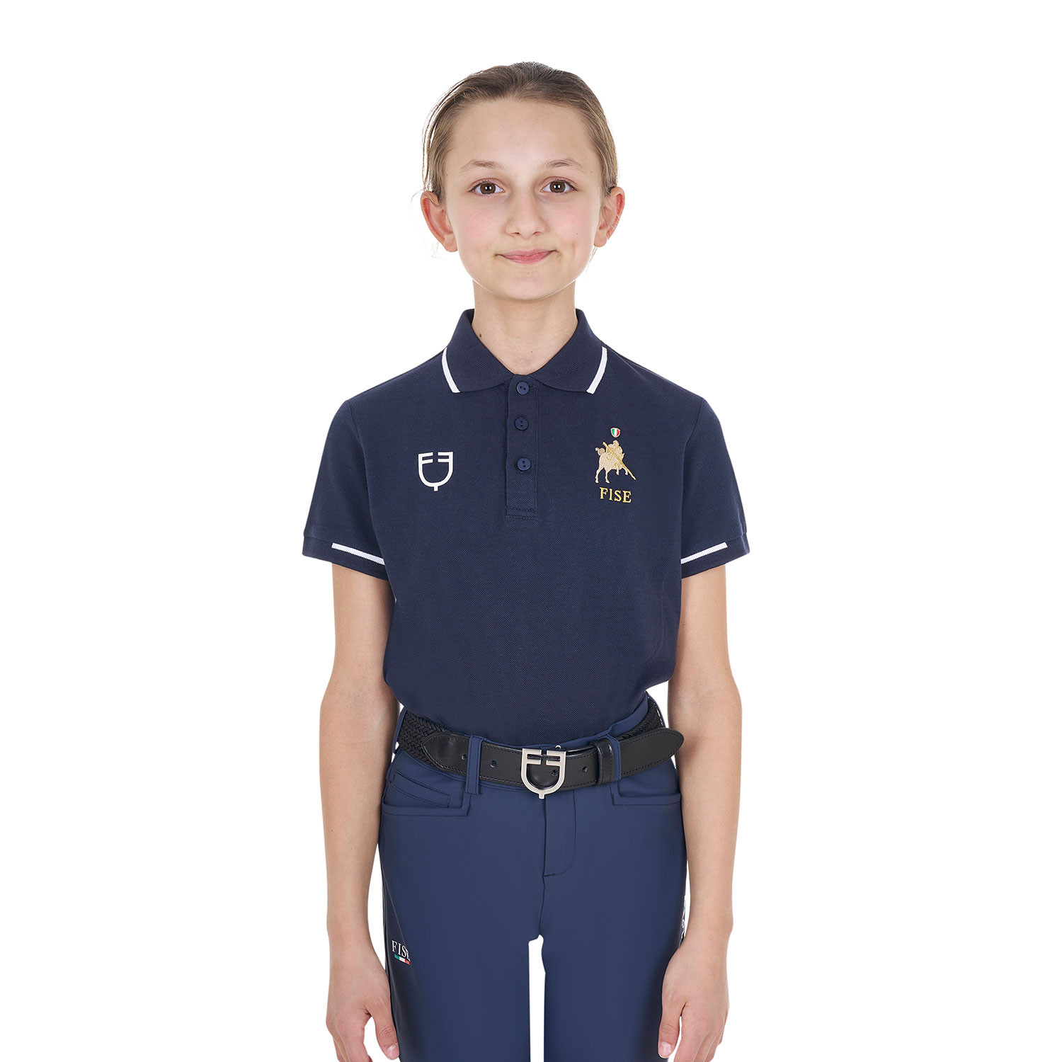 Dětské unisex technické polo Equestro X FISE