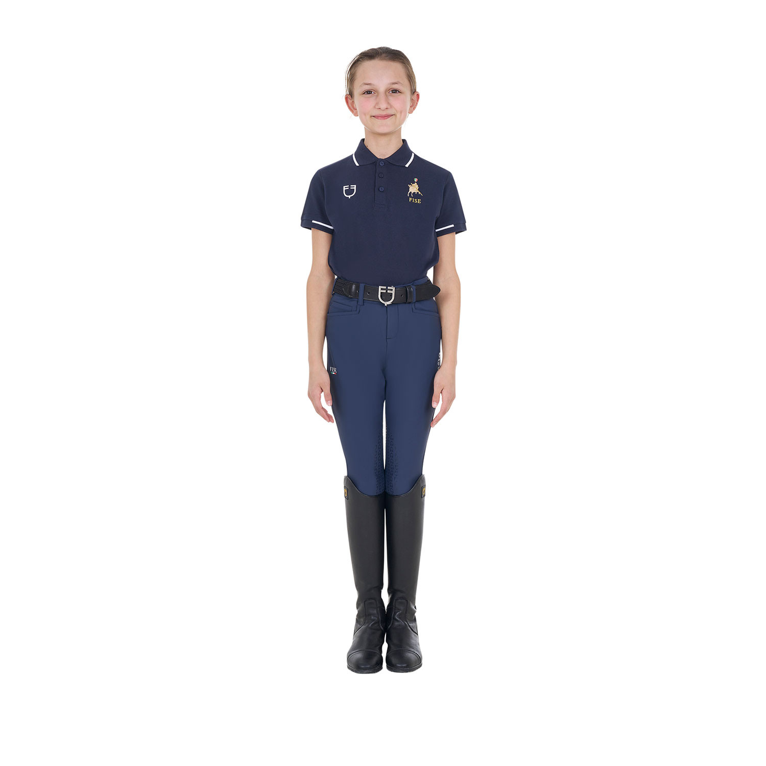 Dětské unisex technické polo Equestro X FISE