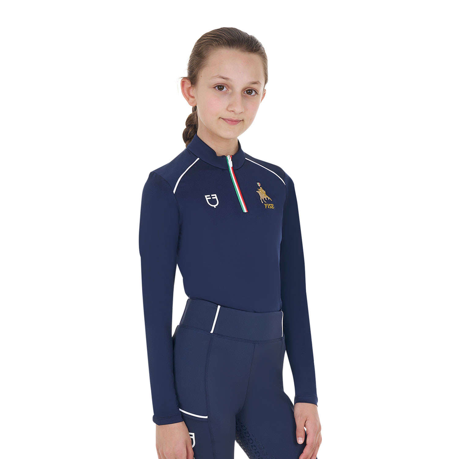 Dětské unisex funkční tričko Equestro X FISE s dlouhým rukávem