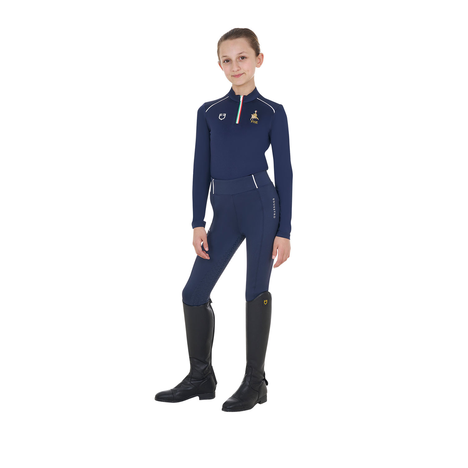 Dětské unisex funkční tričko Equestro X FISE s dlouhým rukávem